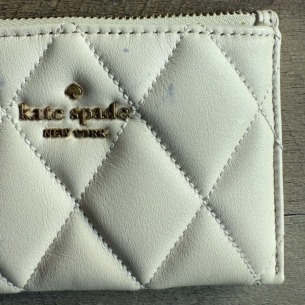 Kate Spade Quilted Beige Wallet with Gold Accents - Picture 4 of 12